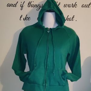 Wet Seal Front Zip Hoodie Emerald Heart Zipper